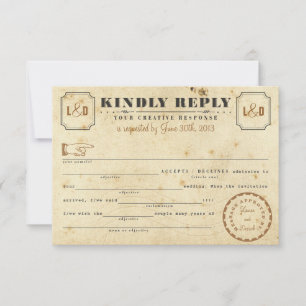  Telegram Libs-responskaart RSVP Kaartje