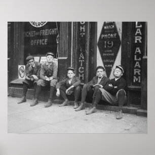 Telegram Messengers, 1910. Oude foto Poster