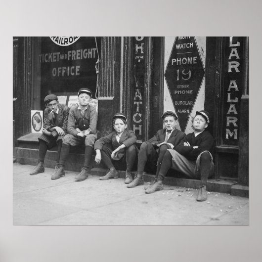 Telegram Messengers, 1910. Oude foto Poster (Voorkant)