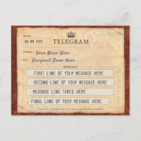 TELEGRAM POST KAART MET UW BERICHT