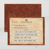 TELEGRAM POST KAART MET UW BERICHT (Voorkant / Achterkant)