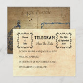 Telegram Save the Date Announcement Briefkaart (Voorkant / Achterkant)