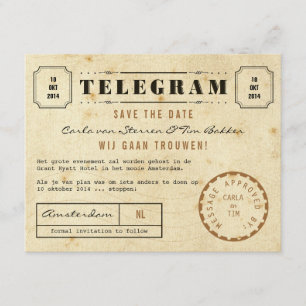  Telegram Sla de datum op Save The Date