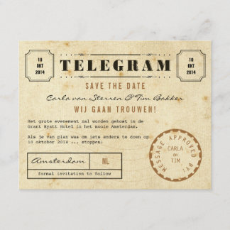  Telegram Sla de datum op Save The Date