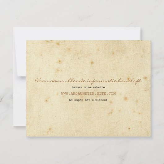  Telegram Sla de datum op Save The Date (Achterkant)