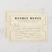 Telegram Ticket Libs Reactiekaart RSVP Kaartje (Voorkant / Achterkant)