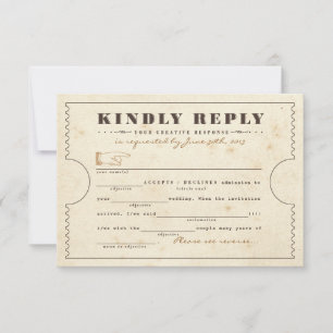  Telegram Ticket Libs Reactiekaart RSVP Kaartje