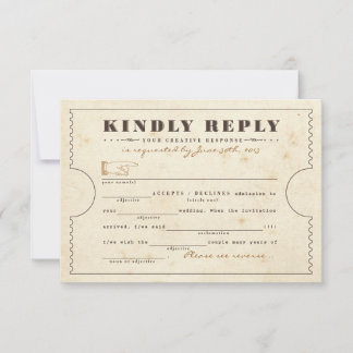 Telegram Ticket Libs Reactiekaart RSVP Kaartje