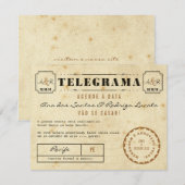 Telegrama do Vintage Agende a Data Kaart (Voorkant / Achterkant)