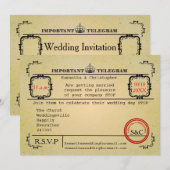 telegrambruiloft kaart (Voorkant / Achterkant)