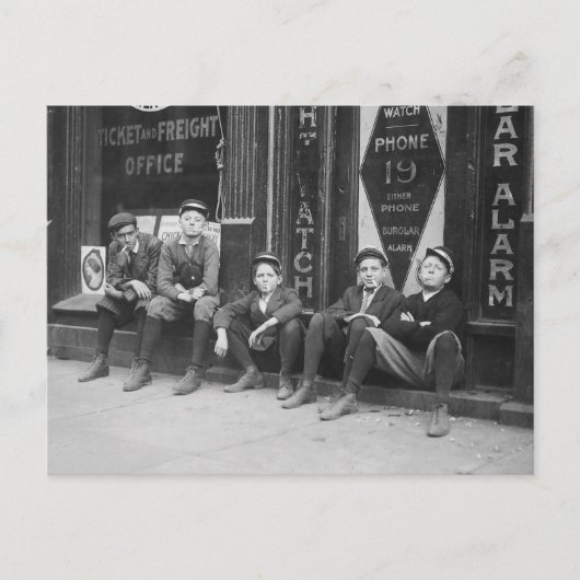 Telegramkoeriers, 1910 briefkaart (Voorkant)