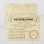 Télégramme Réservez la Date Save The Date (Voorkant / Achterkant)