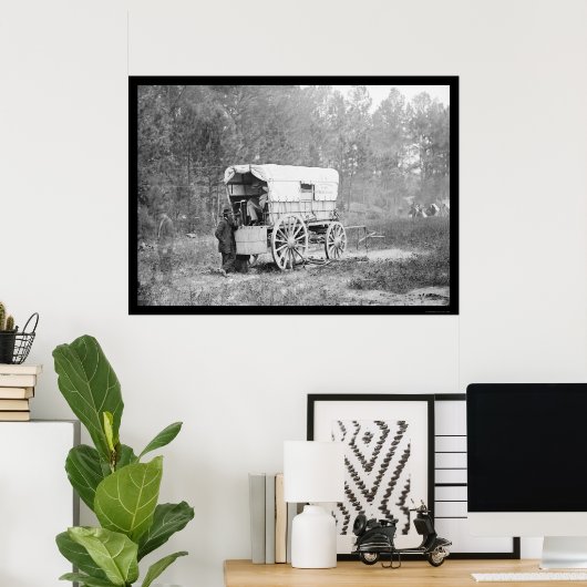 Telegraph Battery Wagon bij Petersburg 1864 Poster (Thuiskantoor)