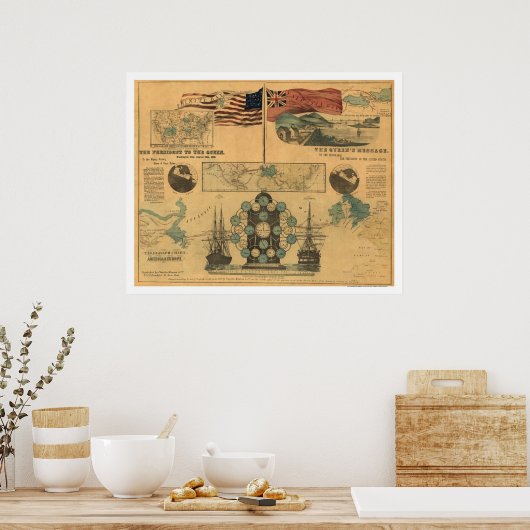 Telegraph Chart Poster 1858 (Keuken)