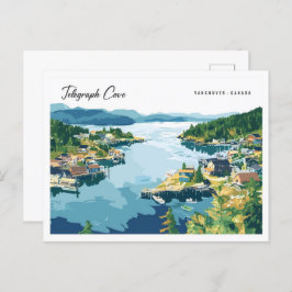 Telegraph Cove Vancouver Canada Illustratie Briefkaart