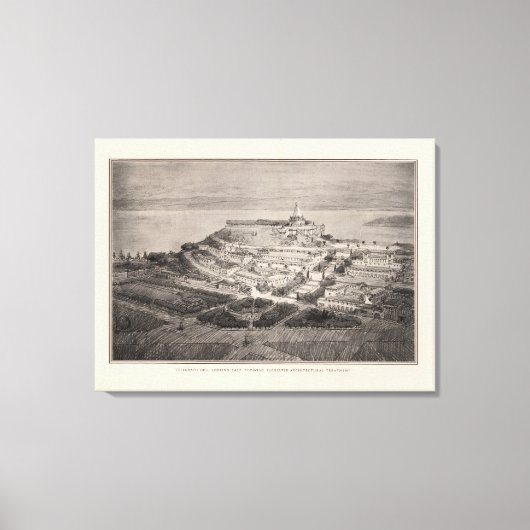 Telegraph Hill stelde een architecturale behandeli Canvas Afdruk (Voorkant)