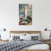 Telegraph Hill Uitzicht met Coit Memorial Canvas Afdruk (Insitu (Slaapkamer))