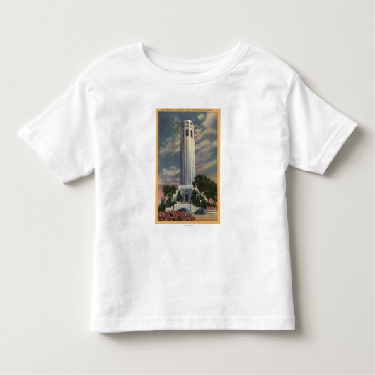 Telegraph Hill Uitzicht met Coit Memorial Kinder Shirts (Voorkant)