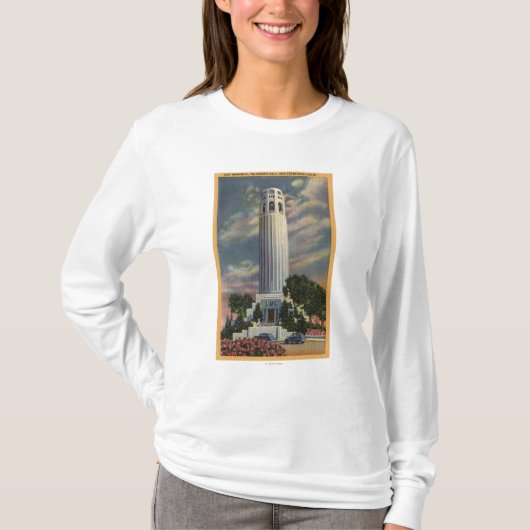 Telegraph Hill Uitzicht met Coit Memorial T-shirt (Voorkant)
