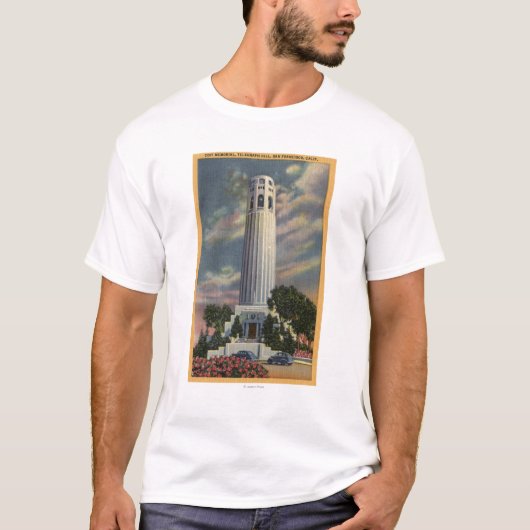Telegraph Hill Uitzicht met Coit Memorial T-shirt (Voorkant)
