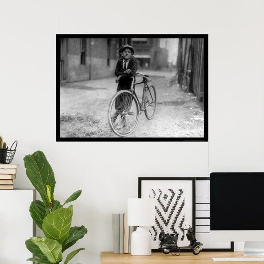 Telegraph Messenger Boy Waco, Texas 1913 Poster (Thuiskantoor)