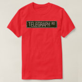 Telegraph Road green and white street sign cracked T-shirt (Design voorkant)