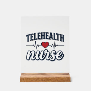 Telehealth-verpleegkundige Hartslag Vintage Shirt Acryl Bord