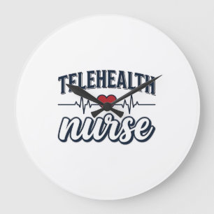 Telehealth-verpleegkundige Hartslag Vintage Shirt Grote Klok