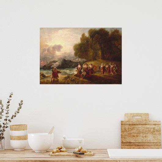 Telemachus en Calypso Benjamin West Fine Art Poste Poster (Keuken)