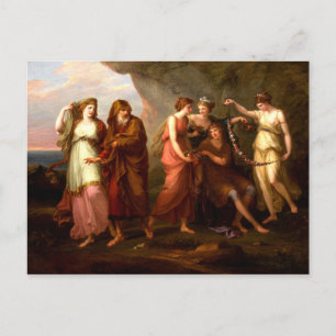 Telemachus en de Nymfs van Calypso Briefkaart