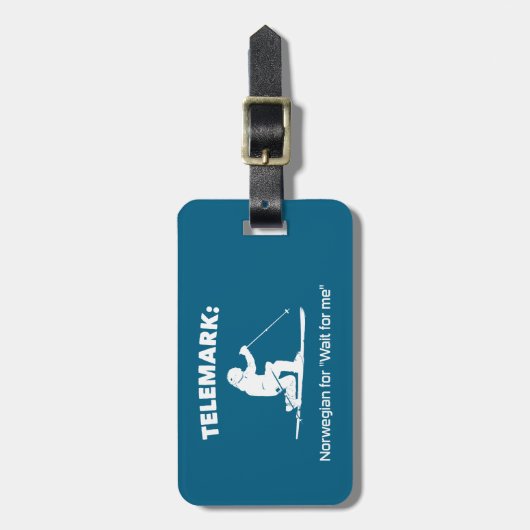 Telemark: Noors voor "Wacht op mij" Bagagelabel (Voorkant verticaal)