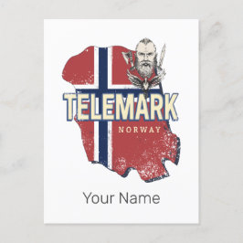 Telemark Noorwegen Provincie Kaart Souvenir