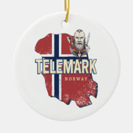 Telemark Noorwegen Provincie Kaart Souvenir Keramisch Ornament