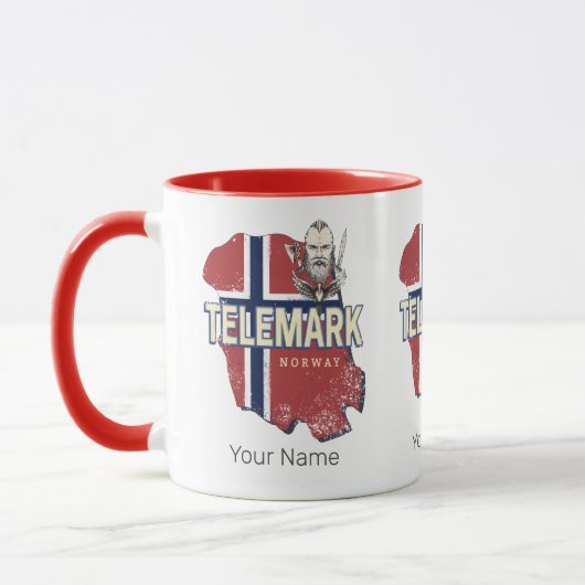 Telemark Noorwegen Provincie Kaart  Souvenir Mok (Links)