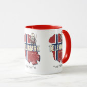 Telemark Noorwegen Provincie Kaart  Souvenir Mok (Voorkant rechts)