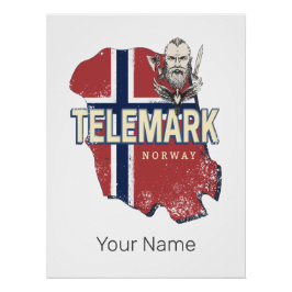 Telemark Noorwegen Provincie Kaart Souvenir Perfect Poster