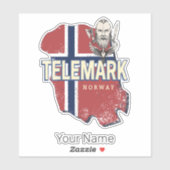 Telemark Noorwegen Provincie Kaart  Souvenir Sticker (Vel)