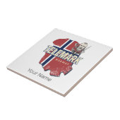 Telemark Noorwegen Provincie Kaart  Souvenir Tegeltje (Zijkant)