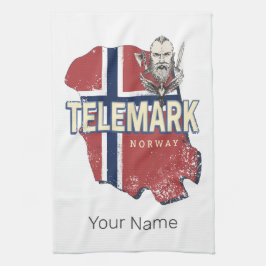 Telemark Noorwegen Provincie Kaart Souvenir Theedoek