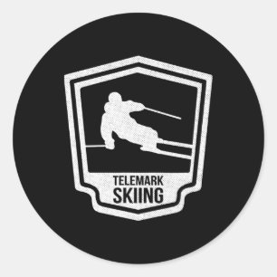 Telemark-skiën Telemarken Noorwegen Skiloper Ckcou Ronde Sticker