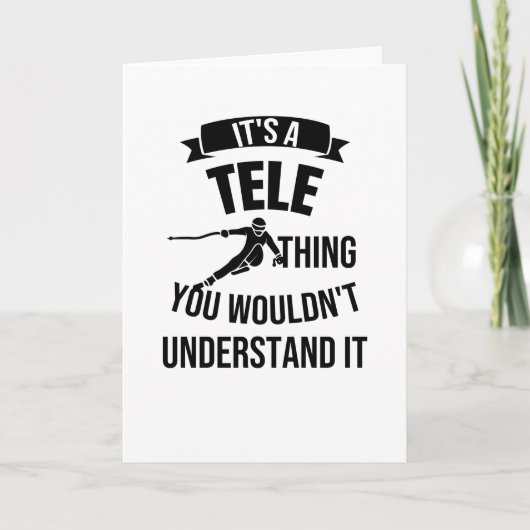 Telemark Skier Gratis Heel Skiën Telemark Skiën Kaart (Voorkant)