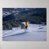 Telemark Skiier vliegt Poster (Voorkant)