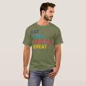 Telemark Skiing Eat Slaap Herhaling Gift voor Tele T-shirt (Voorkant volledig)