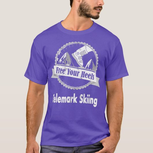 Telemark Skiing Free you Hiel Think Different T-shirt (Voorkant)
