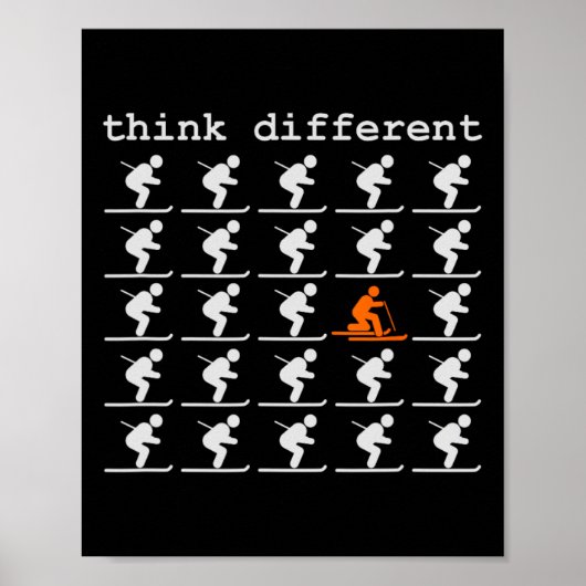Telemark Skiing Free Your Heel - Think Different S Poster (Voorkant)