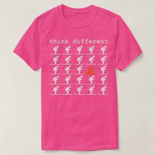 Telemark Skiing Free your Hiel Think Different Sk T-shirt (Design voorkant)