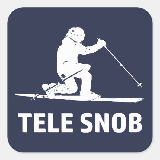 Telemark Skiing Snob Vierkante Sticker (Voorkant)