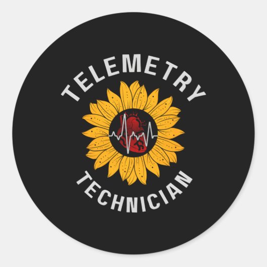 Telemetrietechnicus Cardiovasculaire Technoloog C Ronde Sticker (Voorkant)