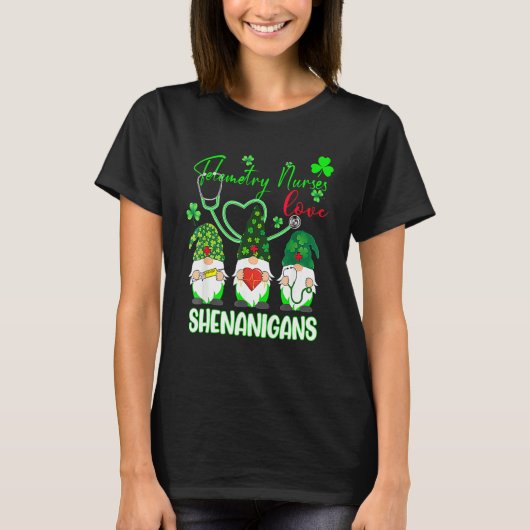 Telemetry Nurses Love Shenanigans Funny Gnome St. T-shirt (Voorkant)