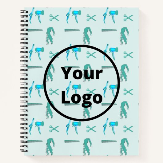 Telenkleurig kappersbedrijfspatroon notitieboek (Voorkant)